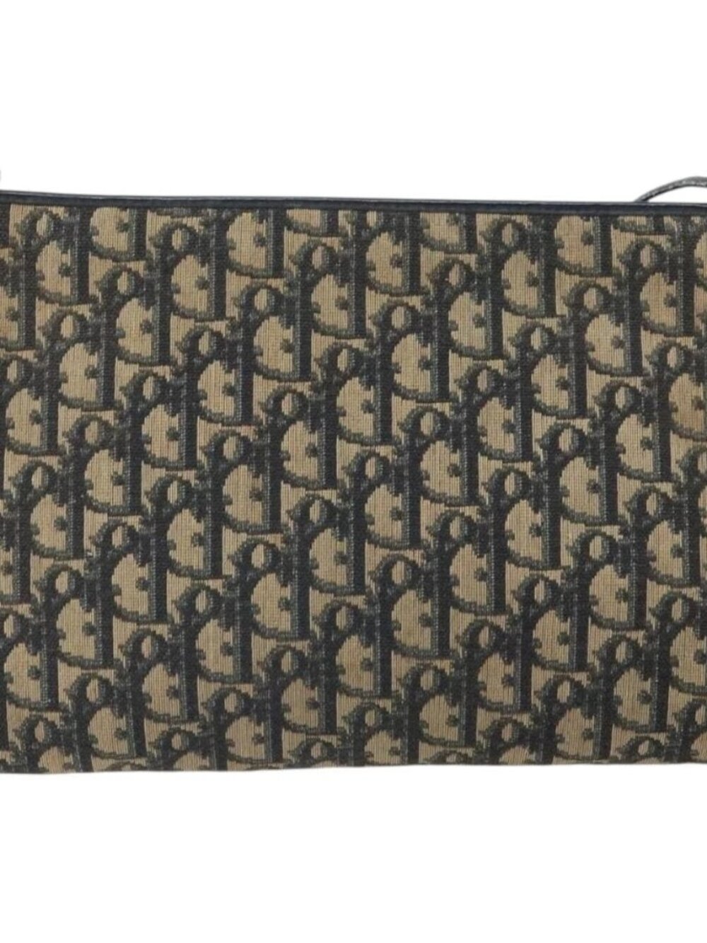 Christian Dior Trotter Canvas Shoulder Bag Navy Gold Auth bs32154 - Picture 3 of 16